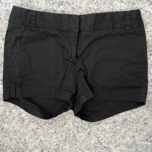 J. Crew black 100% cotton chino shorts Size 2